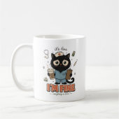 いたずらっこい黒猫看護師のサバイバルモード コーヒーマグカップ (左)
