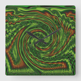 いたずらっぽいツイスト スクエア壁時計