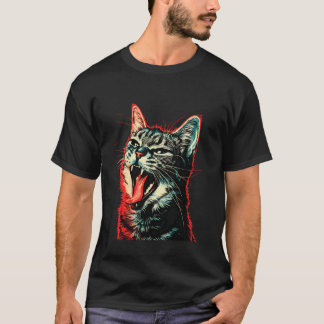 いたずらっぽく舌を出したクールな猫 Tシャツ