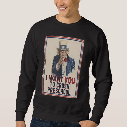 いたずらっ子おじさんを踏みつぶして Uncle Sam Meme ママ用 スウェットシャツ (正面)