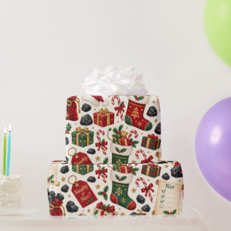 いたずらっ子かいい子か クリスマス包装紙 ラッピングペーパー