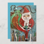 いたずらっ子とサンタのクリスマスカード　クランプスアート シーズンカード (正面/裏面)