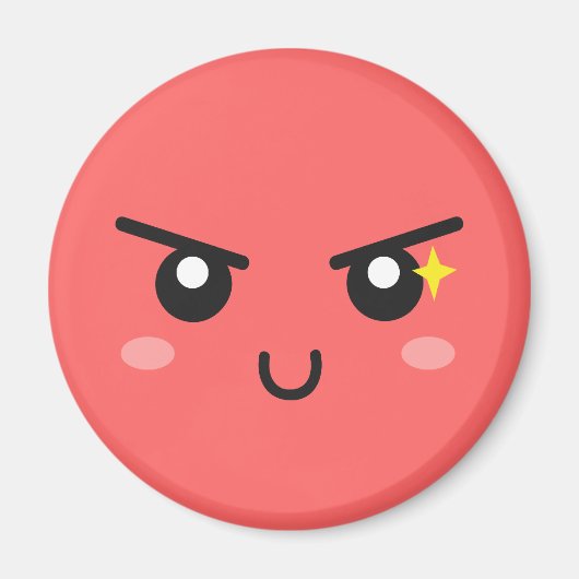 いたずらっ子な顔に邪悪な輝き マグネット (正面)