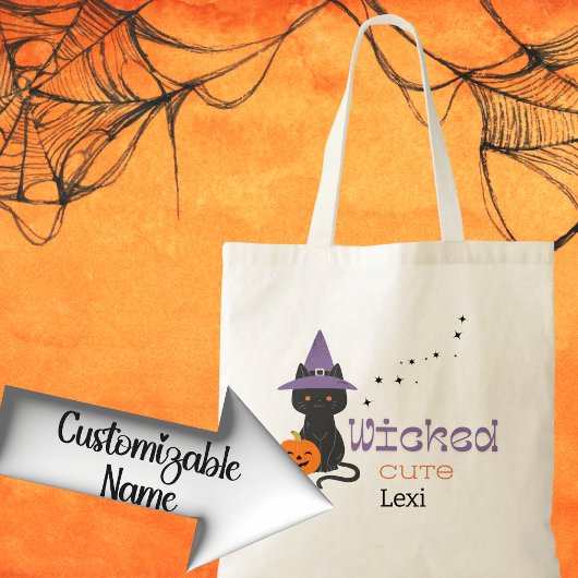 いたずらっ子のかわいい猫のトリックまたはごちそう トートバッグ