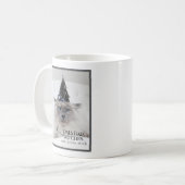 いたずらっ子のかわいい背中の魔女なら棒を動かすことができる コーヒーマグカップ (正面左)