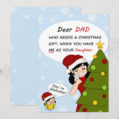 いたずらっ子の娘からのクリスマスの挨拶 シーズンカード (正面/裏面)