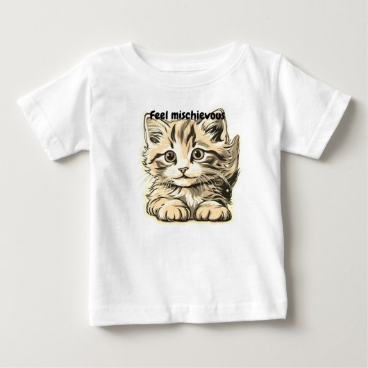 いたずらっ子を求める子猫 ベビーTシャツ (正面)