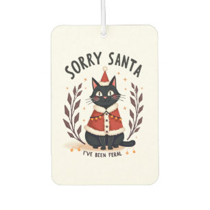 いたずらっ子クリスマス 黒猫のサンタへの謝罪 カーエアーフレッシュナー