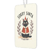 いたずらっ子クリスマス 黒猫のサンタへの謝罪 カーエアーフレッシュナー (左)