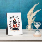 いたずらっ子サンタに謝ろう 黒猫クリスマス フォトプラーク (側面)