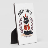 いたずらっ子サンタに謝ろう 黒猫クリスマス フォトプラーク (側面)