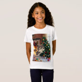 いたずらっ子ニャンのクリスマス・カオス 1 女の子 Tシャツ (正面フル)