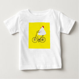 いたずらっ子ニワトリのバイカー ベビーTシャツ