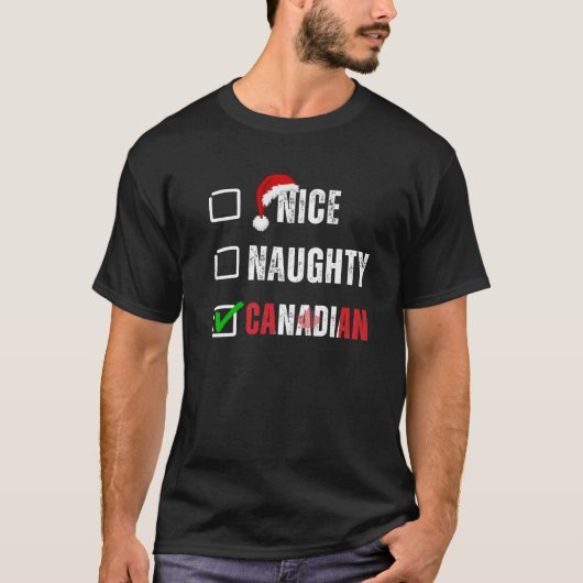 いたずらっ子リストとサンタクロース カナダ Tシャツ (正面)