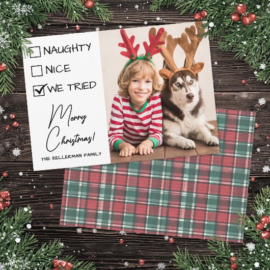 いたずらっ子リスト 楽しいクリスマス シーズンカード