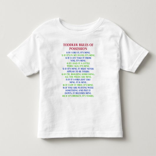 いたずらっ子ルールTシャツ トドラーTシャツ (正面)