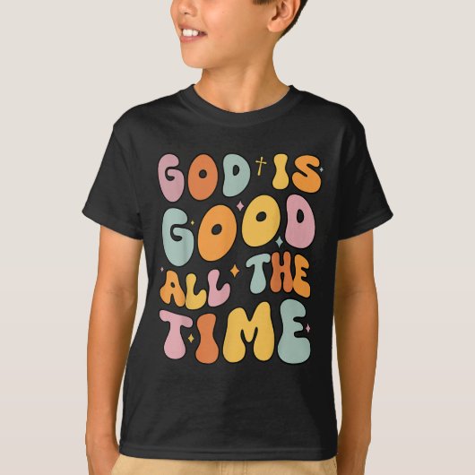 いたずらっ子神様は常に良いクリスチャングルーヴィー Tシャツ (正面)
