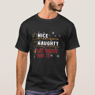 いたずらっ子 パパの仕業だよ クリスマスのおねだり 楽しい家族 Tシャツ