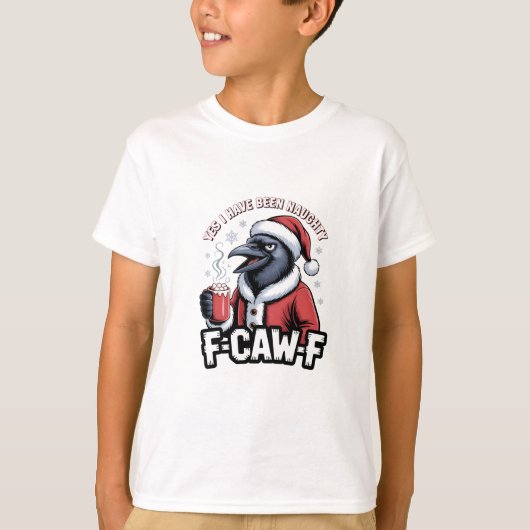 いたずらっ子 F-Caw-F ユーモラスなクリスマス Tシャツ (正面)