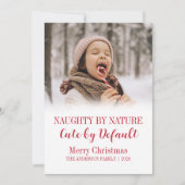 いたずらでかわいいおもしろい子供家族のクリスマス写真 シーズンカード (正面)
