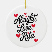 いたずらと優しいホットウイスキーサンタのクリスマスリスト セラミックオーナメント (裏面)