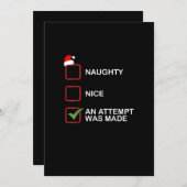 いたずらと親切な試みの面白いクリスマスリスト シーズンカード (正面/裏面)