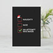 いたずらと親切な試み 面白いクリスマスリスト シーズンカード (スタンド正面)