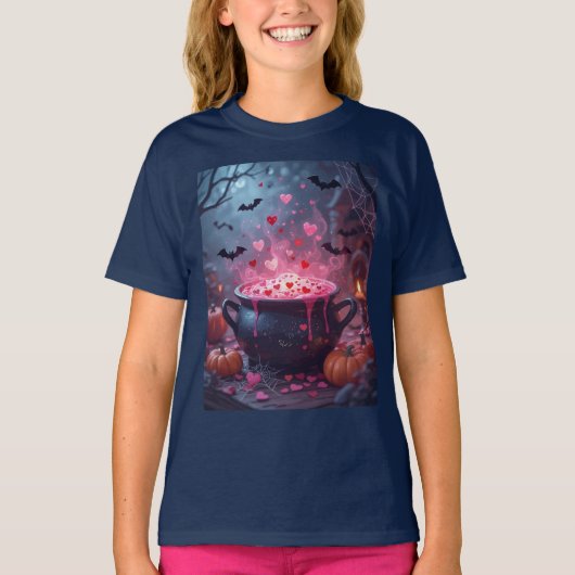 いたずらと魔法の魔女のブレンド Tシャツ (正面)