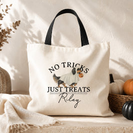 いたずらなしでお菓子を ハロウィンのおかしな犬 トートバッグ
