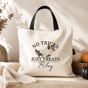 いたずらなしでお菓子を ハロウィンのおかしな犬 トートバッグ
