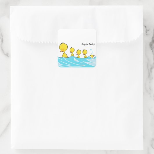 いたずらなアヒルの子が水しぶきをあげる スクエアシール (バッグ)