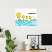 いたずらなアヒルの子が水しぶきをあげる ポスター (ホームオフィス)