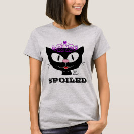 いたずらなキャラクターお姫様ネコの女性Tシャツ Tシャツ