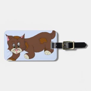 いたずらなキャラクターの猫 ラゲッジタグ