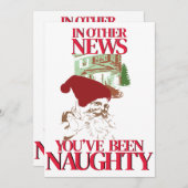 いたずらなクリスマスのサンタ 招待状 (正面/裏面)
