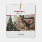 いたずらな犬の写真 クリスマスの贈り物 セラミックオーナメント (左)