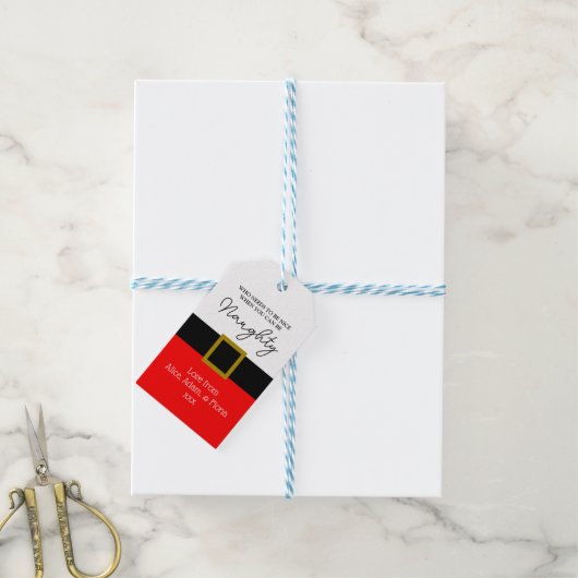 いたずらな秘密サンタカスタムホリデーパーセルギフト ギフトタグ (より糸付き)