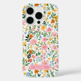 いたずらな花のガーデンモノグラム iPhone 16 PROケース