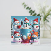 いたずらな雪だるまのホリデーカード シーズンカード (スタンド正面)