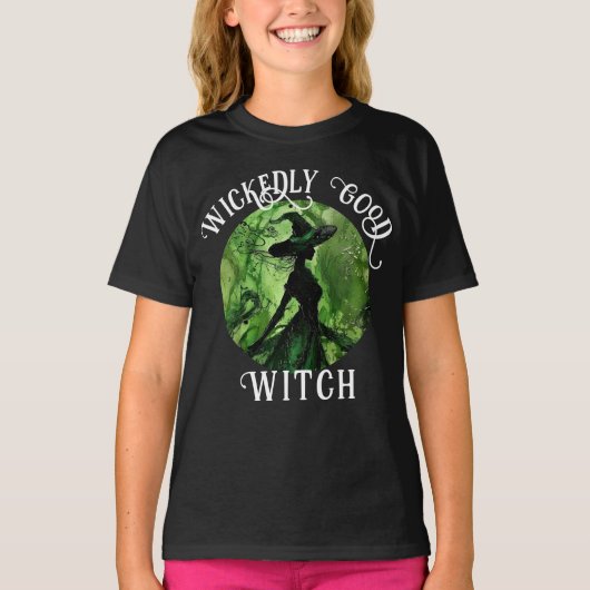 いたずらな魔法使い グリーン＆ブラック Tシャツ (正面)