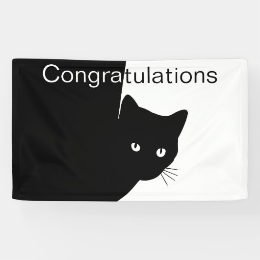 いたずらな黒猫おめでとうございます 横断幕 (横)