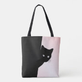 いたずらな黒猫 ピンク トートバッグ (裏面)