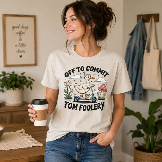 いたずらに出かけるかわいいアヒル トライブレンドTシャツ