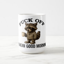 いたずらアライグマの朝の挨拶 ラクーン グッズ 冗談 コーヒーマグカップ