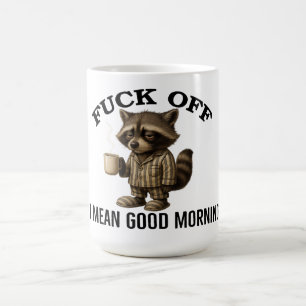 いたずらアライグマの朝の挨拶 ラクーン グッズ 冗談 コーヒーマグカップ