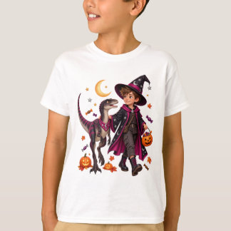 いたずらウィザードとマシアカサウルスのハロウィン Tシャツ
