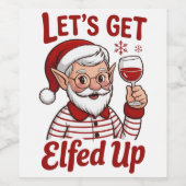 いたずらエルフのクリスマスワイン ユーモア ワインラベル (シングルラベル)