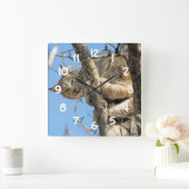 いたずらオオヤマネコ スクエア壁時計 (ホーム)