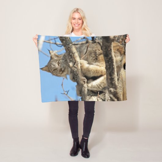 いたずらオオヤマネコ フリースブランケット (インサイチュ)