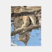 いたずらオオヤマネコ フリースブランケット (正面)